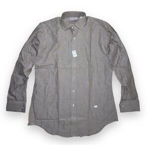 Vintage 70's NWT NANTUCKET REDS Large Cotton Dress Shirt Pastel Grey French Cuff
